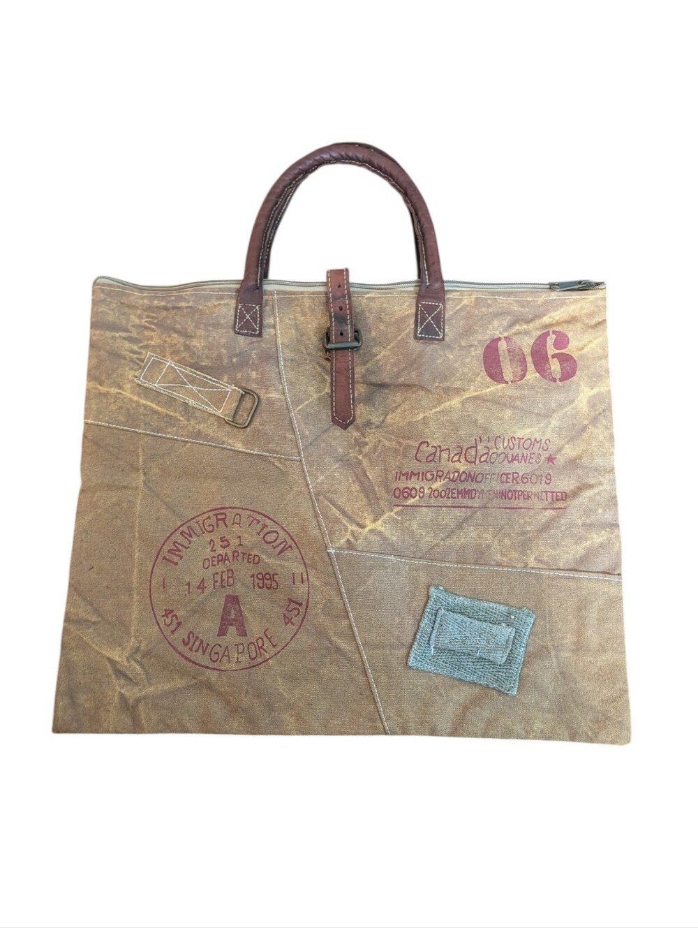 The Barrel Shack Waxed Canvas Travel Portfolio Tote Bag NWOT - Picture 2 of 6